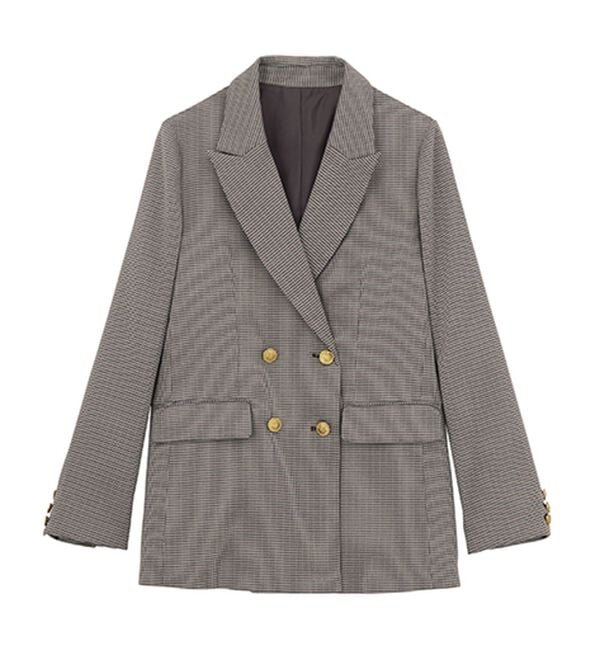 RANAN（ラナン）の「洗える！ゴールド調ボタンWテーラードジャケット（テーラードジャケット）」｜詳細画像