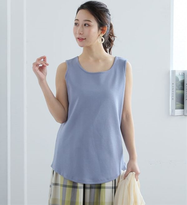 A HAPPY MARILYN（アハッピーマリリン）の「【Ｍ～８Ｌ／選べる裾】【接触冷感・吸水速乾】さらさらタンクトップ（タンクトップ・キャミソール）」｜詳細画像
