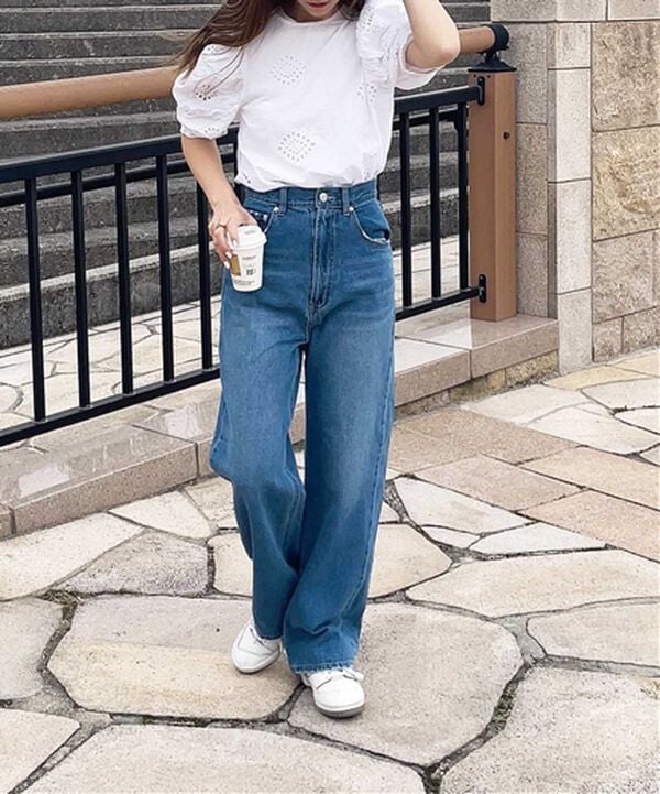 GeeRA（ジーラ）の「ハイウエストストレートデニム（ワイドパンツ・ガウチョ）」｜詳細画像