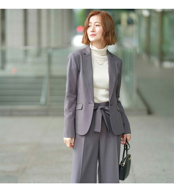 GeeRA（ジーラ）の「【2点セット】選べるボトム！洗えて型くずれしないパンツスーツセット（パンツスーツ）」｜詳細画像