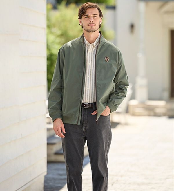 「＜ダンロップ・リファインド＞裏チェックデザインＭＡ１ジャケット（メンズブルゾン）」｜詳細画像