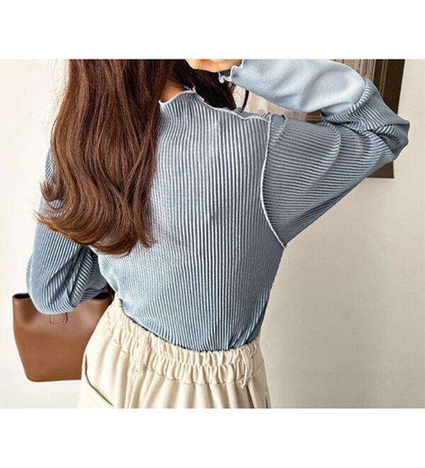 GeeRA（ジーラ）の「異素材ドッキング配色メロープルオーバー（カットソー）」｜詳細画像