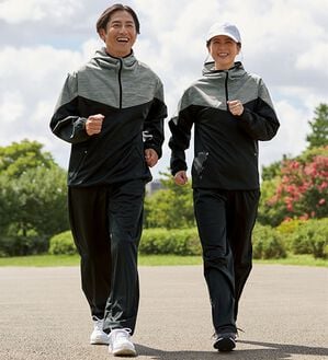 「＜ちょこザップ＞防風サウナスーツ上下セット（メンズルームウェア）」｜グレー