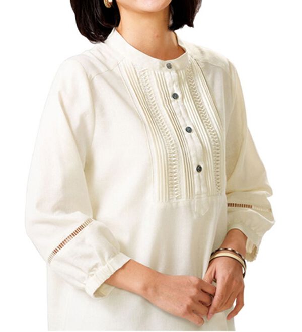 ルフラン（ルフラン）の「ピンタックブラウス（ブラウス）」｜アイボリー