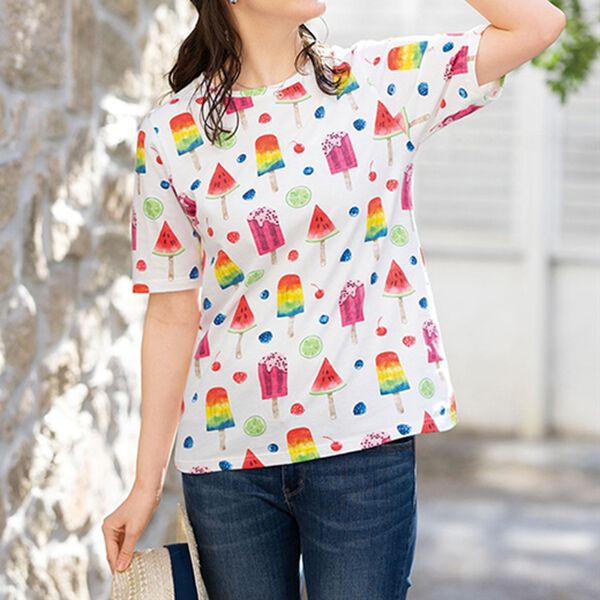 ルフラン（ルフラン）の「【３色組】夏の爽やか綿１００％Ｔシャツ（Tシャツ）」｜詳細画像