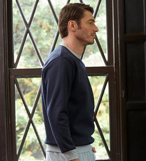 「＜シンプル＆プラス＞裏起毛スウェット上下セット（メンズルームウェア）」｜詳細画像