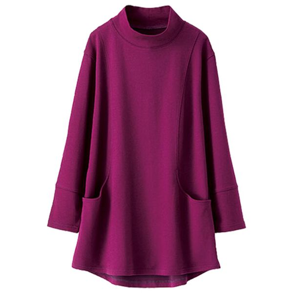BELLUNA（ベルーナ）の「吸湿発熱ポンチ素材ポケット付チュニック（チュニック）」｜詳細画像