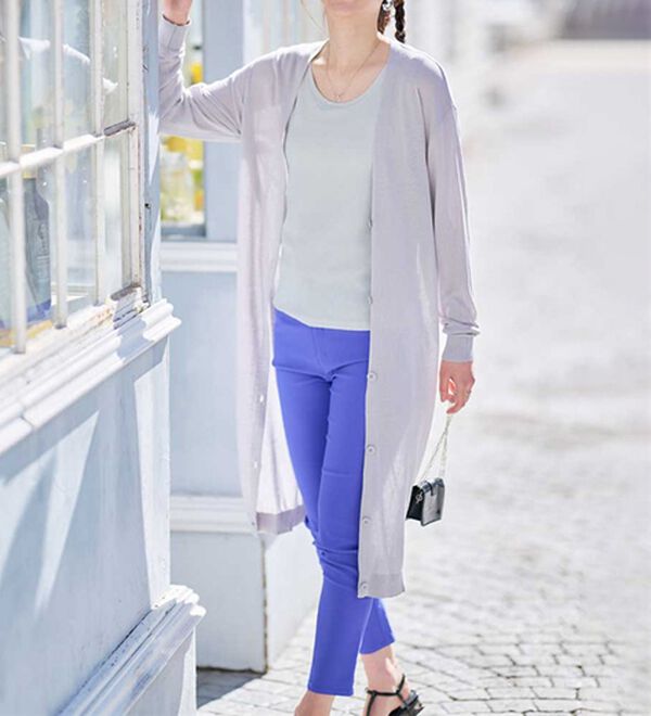 RANAN（ラナン）の「ロング丈Ｖネックニットカーデ（ニットカーディガン）」｜詳細画像