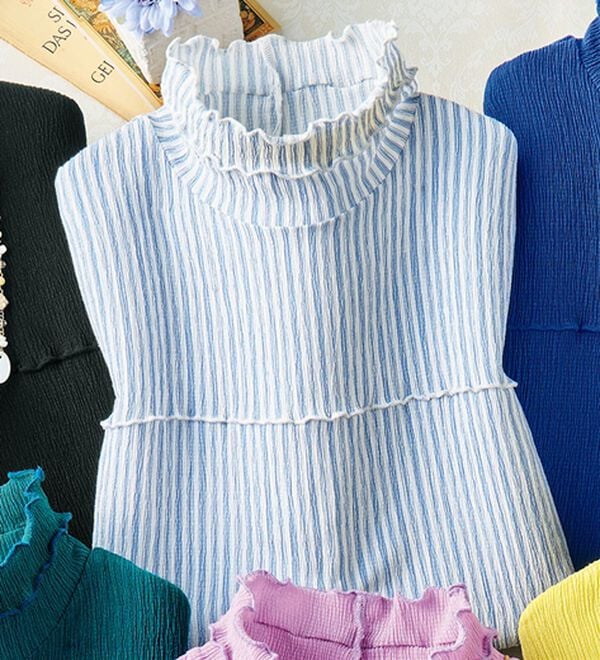 ルフラン（ルフラン）の「メロウ使い楊柳プルオーバー（カットソー）」｜ストライプ