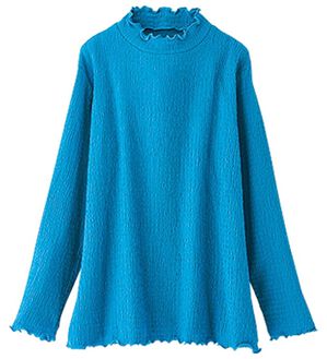 BELLUNA（ベルーナ）の「ジャカード素材メローデザインプルオーバー（カットソー）」｜ブルー