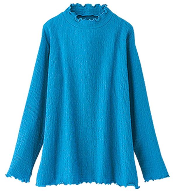 BELLUNA（ベルーナ）の「ジャカード素材メローデザインプルオーバー（カットソー）」｜ブルー