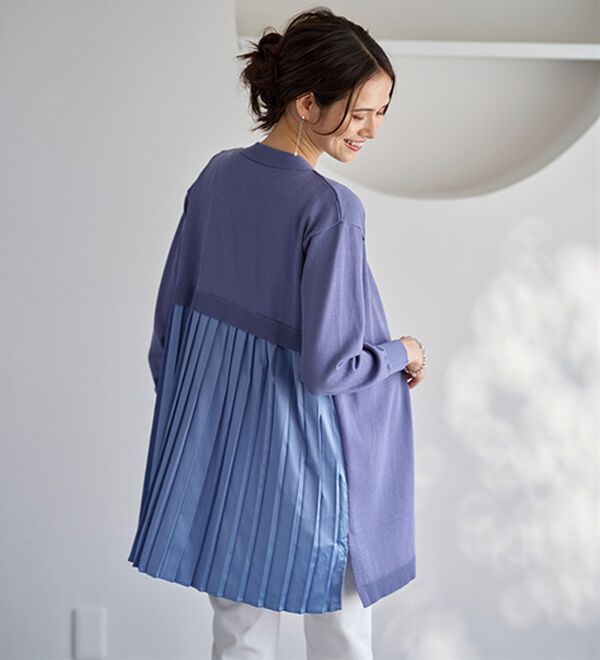 BELLUNA（ベルーナ）の「スタイルアップ！バックプリーツカーディガン（ニットカーディガン）」｜詳細画像