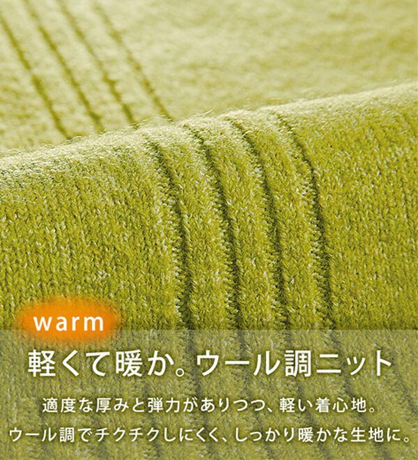 BELLUNA（ベルーナ）の「【快適Ｌａｂ．】洗える＆チクチクしにくい！ウール調ニットプルオーバー（ニット・セーター）」｜詳細画像