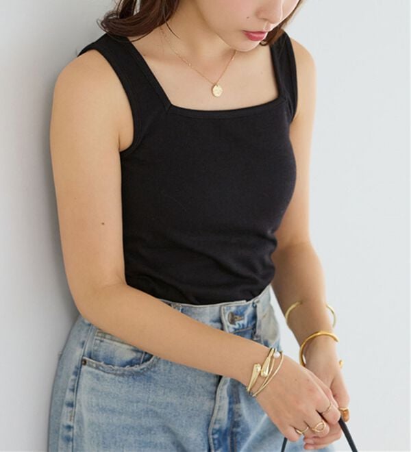 Viola e Viola（ヴィオラ エ ヴィオラ）の「保冷剤ポケット付スクエアタンクトップ（タンクトップ・キャミソール）」｜詳細画像