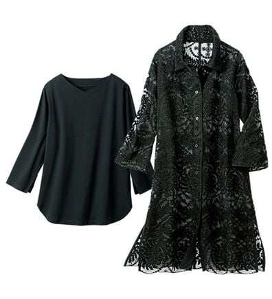 VINNO（ヴィノ）の「サークル刺しゅうジャケットアンサンブル（その他ジャケット）」