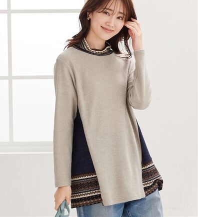 BELLUNA（ベルーナ）の「杢調サイド切替ノルディックチュニック（チュニック）」