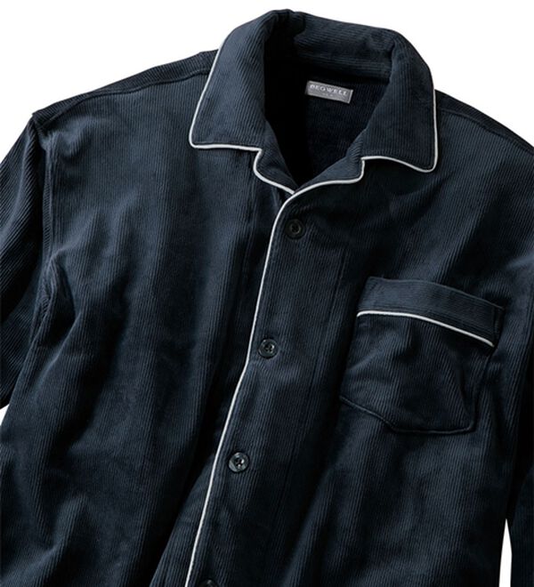 「しっとりストレッチベロアパジャマ（メンズルームウェア）」｜詳細画像