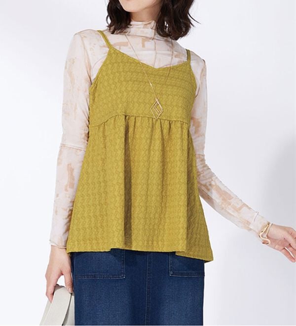 BELLUNA（ベルーナ）の「ジャカード素材バックリボンビスチェ（タンクトップ・キャミソール）」｜詳細画像