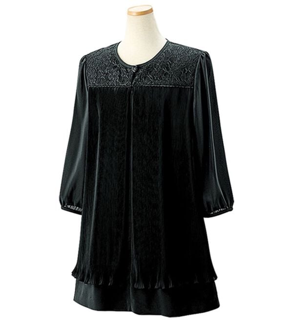 ルフラン（ルフラン）の「レース使いプリーツチュニック（ブラックフォーマル（喪服・礼服））」｜詳細画像