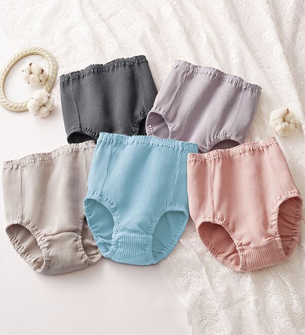 「【５色組】ぐ～んと伸びる！オーガニック綿１００％ショーツ（ショーツ）」｜5色組