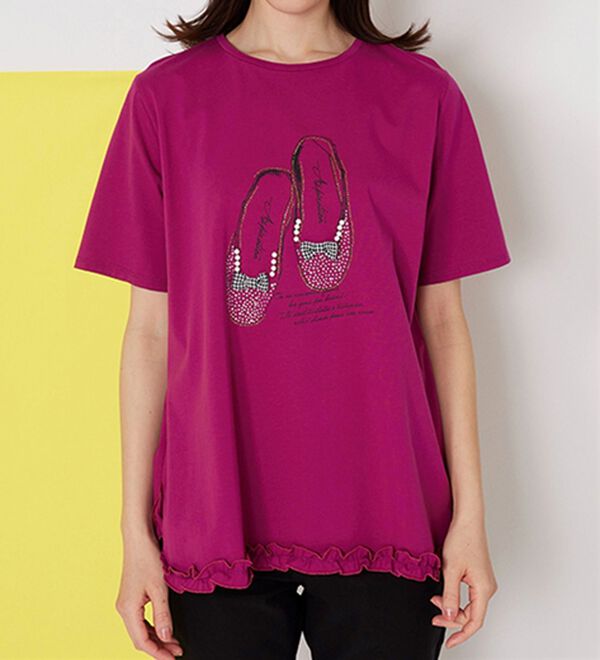 BELLUNA（ベルーナ）の「リボンモチーフ裾フリルプルオーバー（Tシャツ）」｜詳細画像