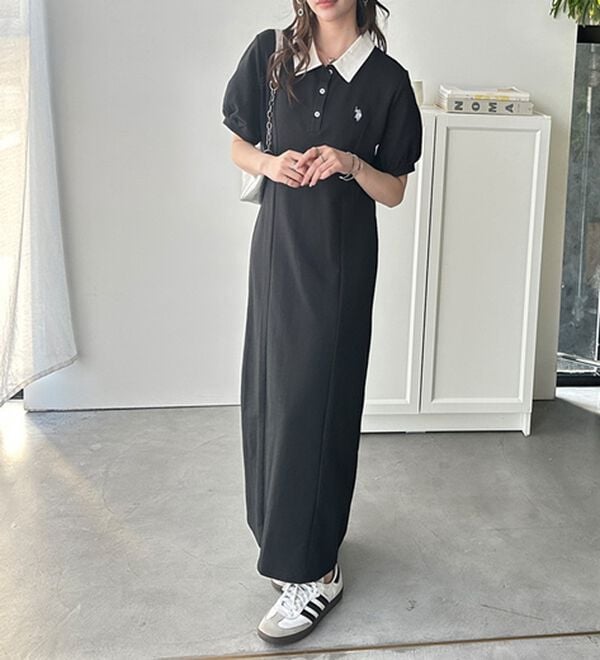 GeeRA（ジーラ）の「【Ｕ．Ｓ．ＰＯＬＯＡＳＳＮ】ポロ衿ワンピ―ス（その他ワンピース）」｜詳細画像