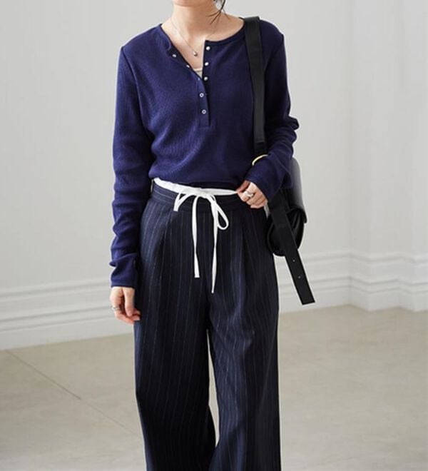 RANAN（ラナン）の「ヘンリーネックワッフルロンＴ（カットソー）」｜詳細画像