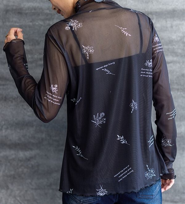 BELLUNA（ベルーナ）の「【重ね着インナー】シアー素材ハイネックインナープルオーバー（カットソー）」｜詳細画像