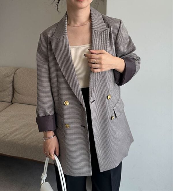 RANAN（ラナン）の「洗える！ゴールド調ボタンWテーラードジャケット（テーラードジャケット）」｜詳細画像