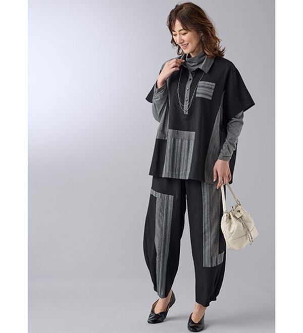 BELLUNA（ベルーナ）の「バルーンパンツ切替デザインセットアップ（セットアップ）」｜詳細画像