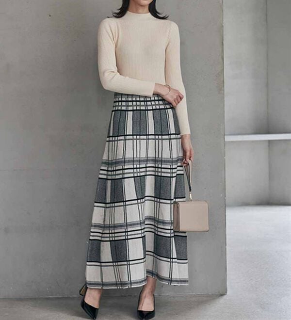 RANAN（ラナン）の「チェックジャカードニットワンピース（ニットワンピース）」｜詳細画像