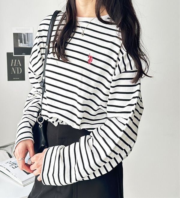 GeeRA（ジーラ）の「【Ｕ．Ｓ．ＰＯＬＯ ＡＳＳＮ】オーバーサイズ刺しゅうロンＴ（カットソー）」｜詳細画像