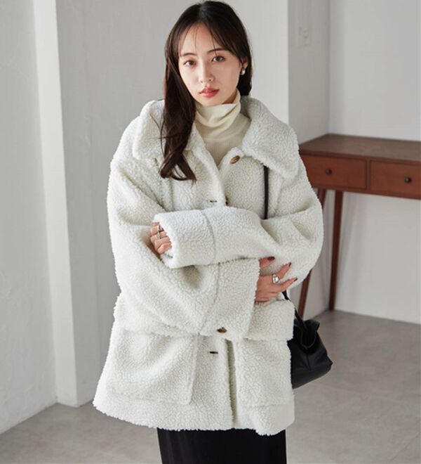 NANA様----5282223 ステンカラーボアコート - ベルーナ【公式】