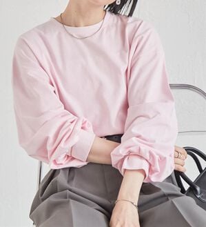 RANAN（ラナン）の「多機能ベーシックオーバーサイズ長袖Tシャツ（Tシャツ）」｜ピンク