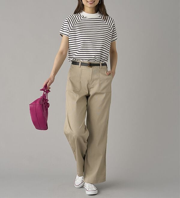 BELLUNA（ベルーナ）の「新感覚！メッシュデニムワイドパンツ（フルレングスパンツ）」｜詳細画像