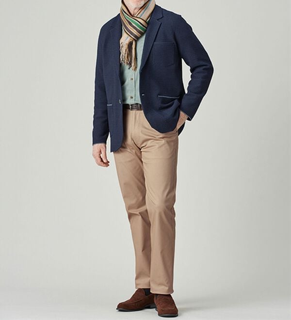 「＜Ｐ．Ｐ．Ｐ．&times;コムルヴァン・オム＞適度なゆとりのスタイルアップチノ（メンズフルレングスパンツ）」｜詳細画像