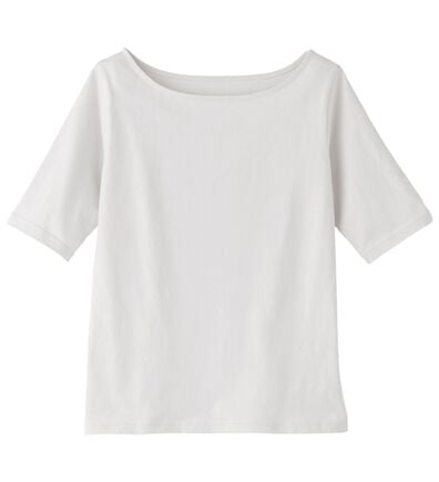 「ボートネック５分袖Ｔシャツ（Tシャツ）」