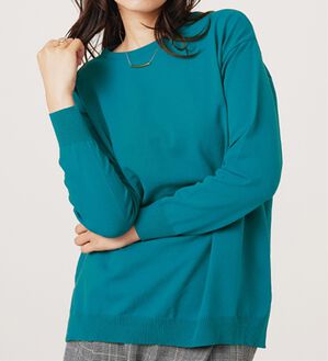 BELLUNA（ベルーナ）の「毛玉になりにくい！ニットプルオーバー（ニット・セーター）」｜ターコイズ