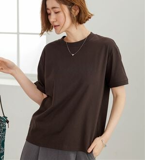 BELLUNA（ベルーナ）の「綿１００％大人顔サマ見えＴシャツ（Tシャツ）」｜ブラウン（ロゴ）