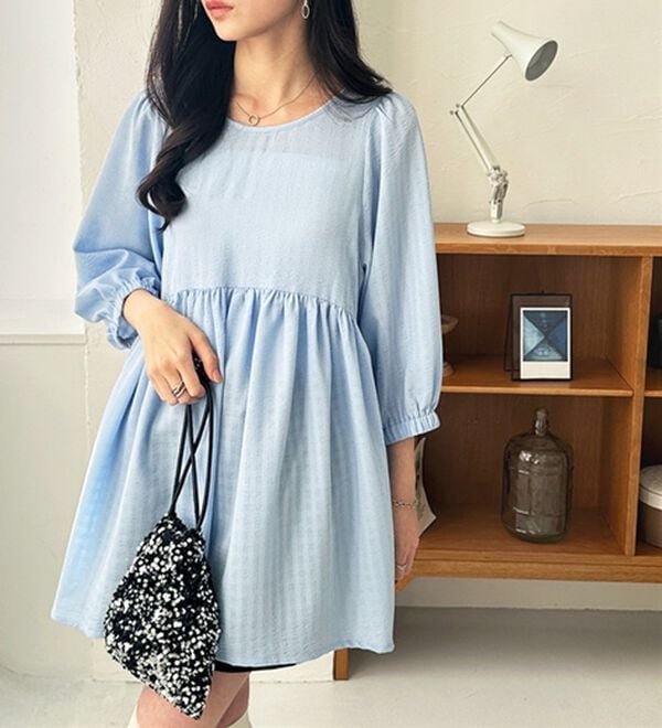 GeeRA（ジーラ）の「前後２ＷＡＹチェックペプラムチュニック（チュニック）」｜詳細画像