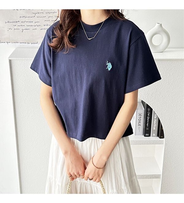 GeeRA（ジーラ）の「【Ｕ．Ｓ．　ＰＯＬＯ　ＡＳＳＮ．】ショート丈Ｔシャツ（Tシャツ）」｜詳細画像