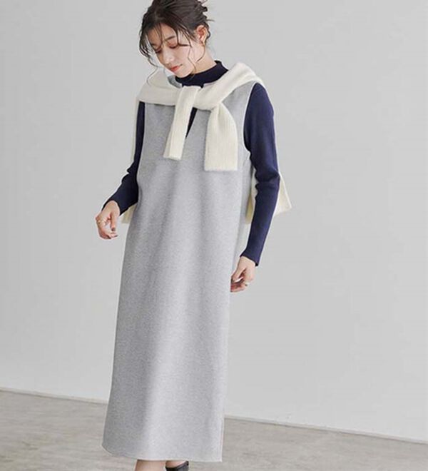 Pierrot（ピエロ）の「ウールタッチジャンパースカート（ジャンパースカート）」｜詳細画像