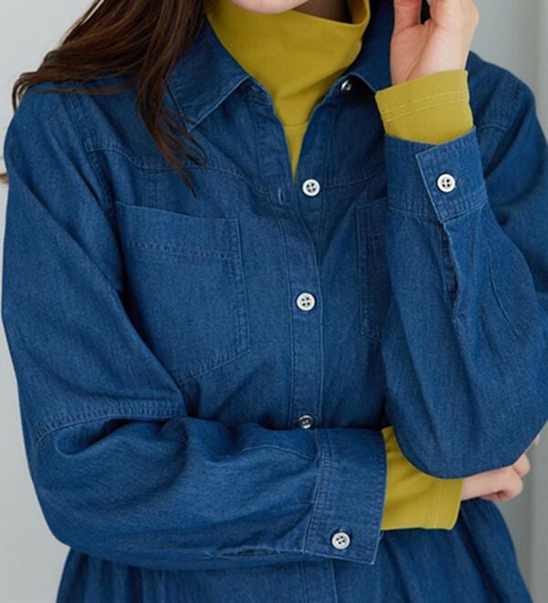 BELLUNA（ベルーナ）の「素肌想いの綿１００％シアープルオーバー（カットソー）」｜詳細画像