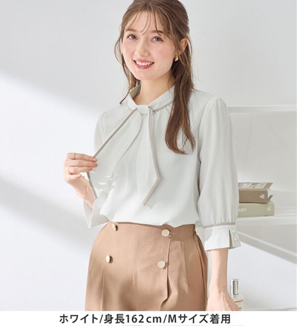 alotta（アロッタ）の「袖口パール6分袖ブラウス（ブラウス）」｜詳細画像