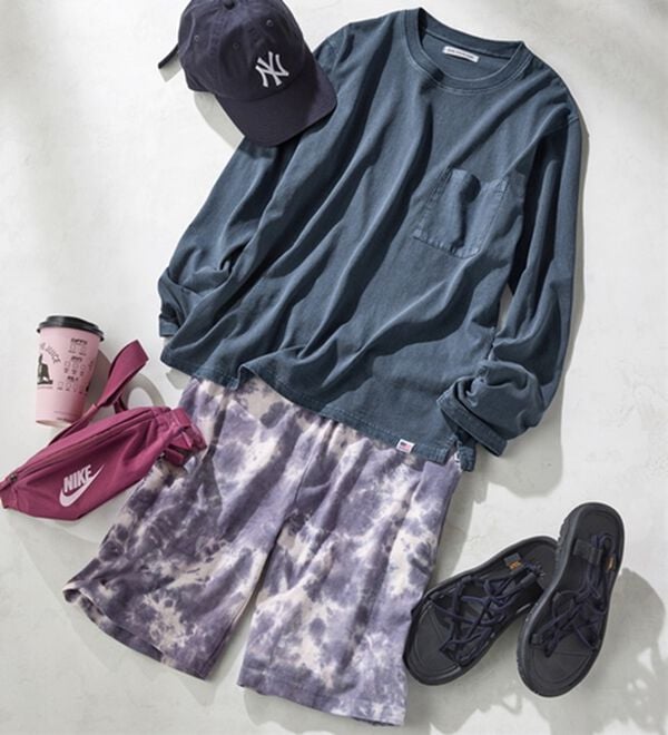 YU'NOW（ユナウ）の「【上下２点セット】ＵＳＡコットンＴシャツ＆パンツセット＜ユニセックス＞（パジャマ・ルームウェア）」｜詳細画像