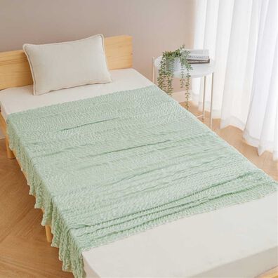 iellio（イエリオ）の「涼感くしゅくしゅケット＜洗える・乾きやすい・ハーフ・シングル・とろとろ・冷房対策・肌掛け・ひざ掛け＞（肌掛布団・タオルケット）」