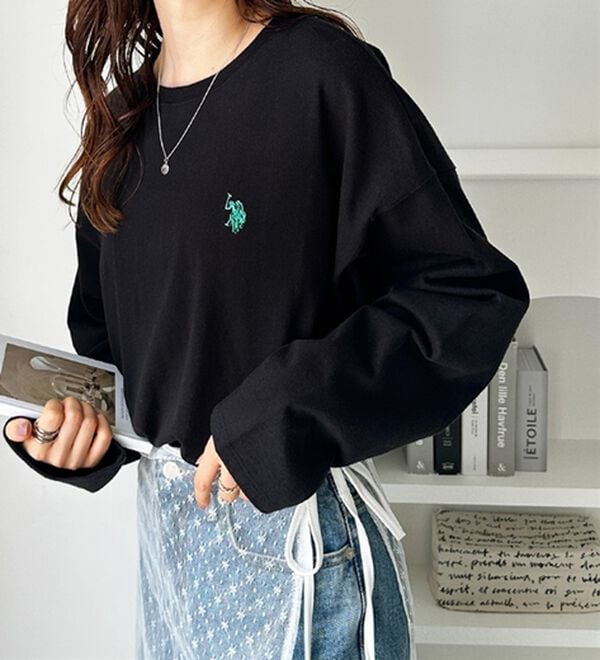 GeeRA（ジーラ）の「【Ｕ．Ｓ．ＰＯＬＯ ＡＳＳＮ】オーバーサイズ刺しゅうロンＴ（カットソー）」｜詳細画像