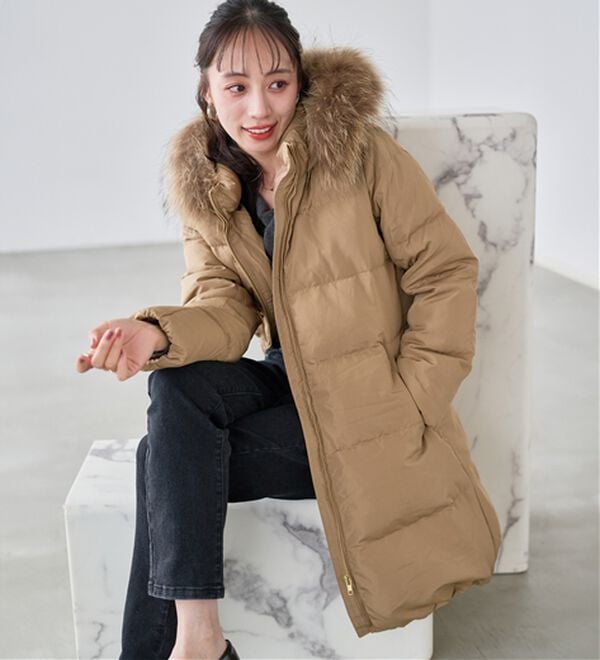 RANAN（ラナン）の「リアルファー付ダウンコート（ダウンコート・ジャケット・ベスト）」｜キャメル