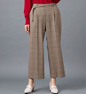 BELLUNA（ベルーナ）の「サマ見え（Ｗ）ベルト付ワイドパンツ（ワイドパンツ・ガウチョ）」｜詳細画像