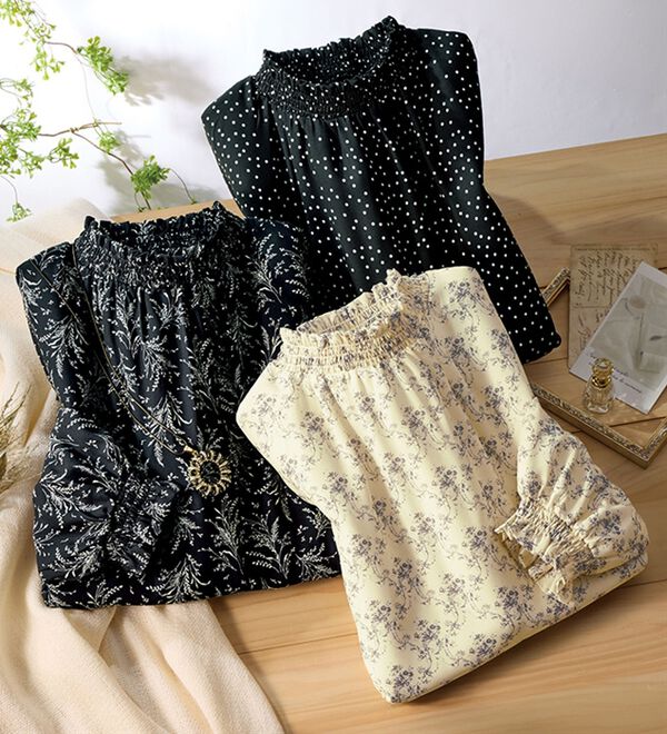 ルフラン（ルフラン）の「【３色組】裏地付　あったか美人ブラウス（ブラウス）」｜詳細画像